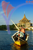 Kuching Sarawak Waterfront River Boating