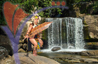 Iban Warrior At Peen Waterfall, Padawan, Sarawak