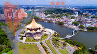 Aerial View of Kuching Town, Sarawak