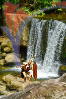 Iban Warrior At Peen Waterfall, Padawan, Sarawak