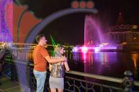Kuching Waterfront Fountain At Night, Sarawak