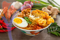 Curry Laksa Which Is A Popular Traditional Hot And Spicy Noodle