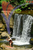 Iban Warrior At Peen Waterfall, Padawan, Sarawak