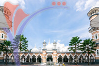 View of Masjid Jamek Sultan Adul Samad Mosque Since 1907 in Kuala Lumpur, Malaysia.