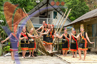 Bidayuh Dancers At Annah Rais Homestay, Kuching, Sarawak