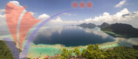 Aerial View of Tropical Island of Bohey Dulang Near Siapdan Island, Sabah Borneo, Malaysia.