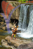 Iban Warrior At Peen Waterfall, Padawan, Sarawak