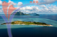Drone Point of View of Tropical Island Maiga Near Tun Sakaran Marine Park