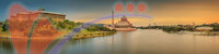 Sunset Over Putrajaya Mosque And Panorama of Kuala Lumpur