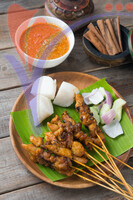 Chicken Satay Shot From Top Down