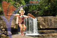 Iban Warrior At Peen Waterfall, Padawan, Sarawak
