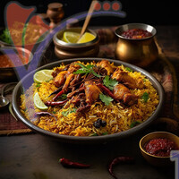 Nasi Biryani, A South Asian Indian Dish of Spiced Rice And Meat.