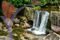 Iban Warrior At Peen Waterfall, Padawan, Sarawak
