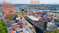 Aerial View of Kuching Town, Sarawak