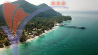 Drone View of Tropical Island, Pulau Besar in Malaysia