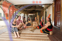 Bidayuh Dancers At Annah Rais Homestay, Kuching, Sarawak