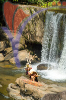 Iban Warrior At Peen Waterfall, Padawan, Sarawak