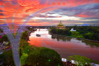 Aerial View of Kuching Town, Sarawak