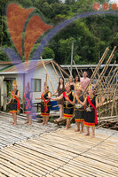 Bidayuh Dancers At Annah Rais Homestay, Kuching, Sarawak