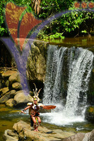 Iban Warrior At Peen Waterfall, Padawan, Sarawak