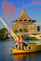 Kuching Sarawak Waterfront River Boating