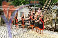 Bidayuh Dancers At Annah Rais Homestay, Kuching, Sarawak