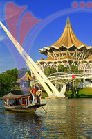 Kuching Sarawak Waterfront River Boating