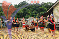 Bidayuh Dancers At Annah Rais Homestay, Kuching, Sarawak